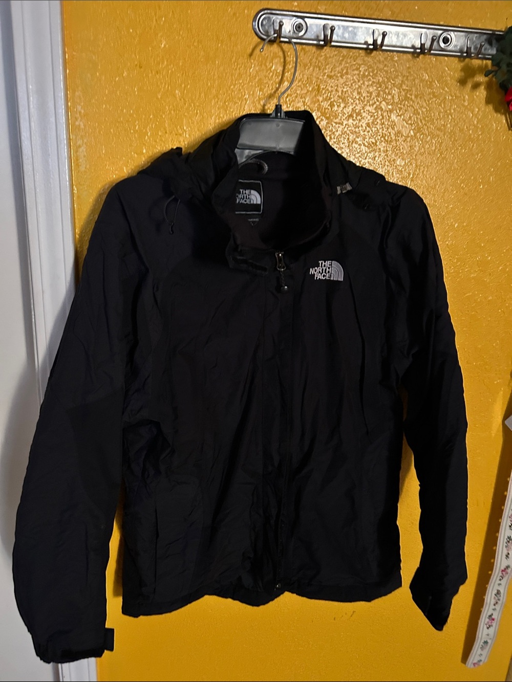 The North Face Black Hooded Raincoat Jacket